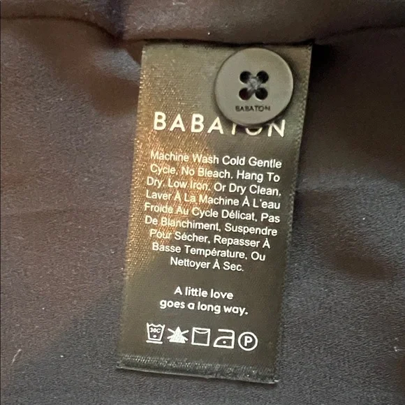 Babaton Black Trench Coat with Cream Accents - Picture 5 of 6